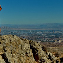 On top of 1922 meters high Turtlehead Mountain with Las Vegas in the background